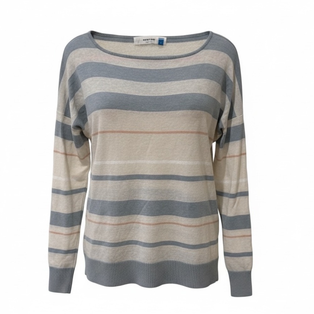 Anthropology Sparrow cream striped sweater, small